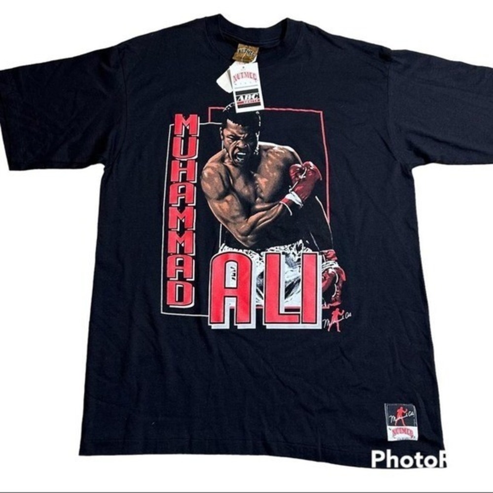 NWT Deadstock MUHAMMAD ALI vintage BOXING t shirt NUTMEG MILLS 1990s Tee size‎ L
